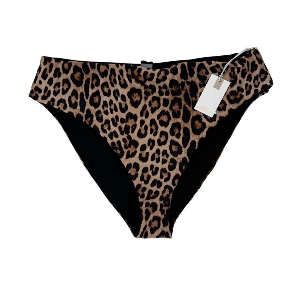 Good American Bikini Bottom Size 4XL Leopard NWT Reversible Animal Print Swim